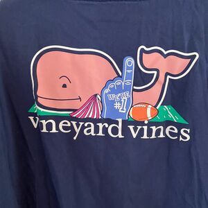Vineyard Vines long sleeve blue football t-shirt L